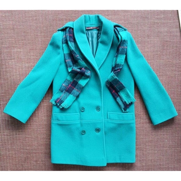 Vtg Judi Rich Coat Women Small/medium Wool Green ILGWU Union Label Overcoat USA - Picture 1 of 11